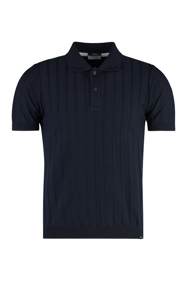 Knitted cotton polo shirt-0
